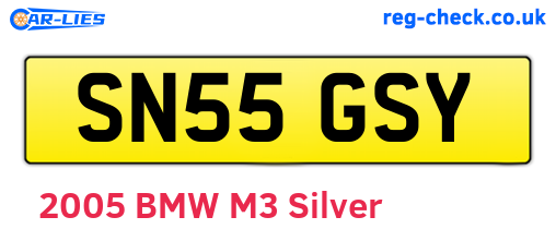 SN55GSY are the vehicle registration plates.