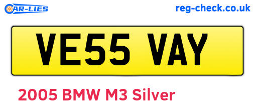 VE55VAY are the vehicle registration plates.