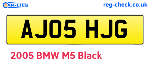 AJ05HJG are the vehicle registration plates.