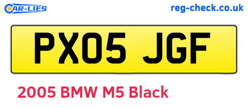 PX05JGF are the vehicle registration plates.