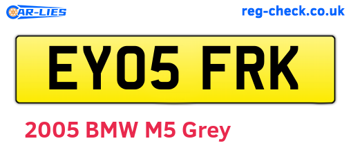 EY05FRK are the vehicle registration plates.