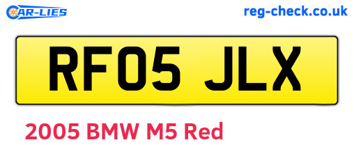 RF05JLX are the vehicle registration plates.