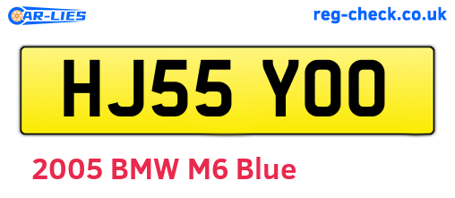HJ55YOO are the vehicle registration plates.