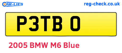 P3TBO are the vehicle registration plates.