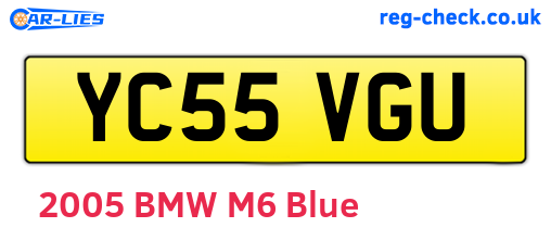 YC55VGU are the vehicle registration plates.
