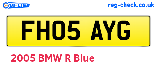 FH05AYG are the vehicle registration plates.