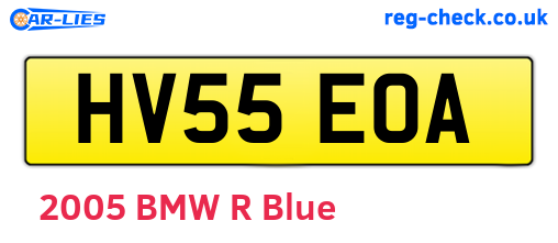HV55EOA are the vehicle registration plates.