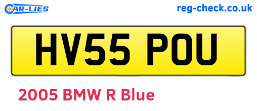 HV55POU are the vehicle registration plates.