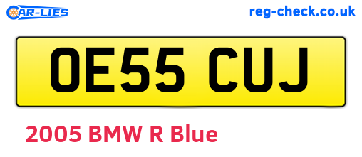 OE55CUJ are the vehicle registration plates.