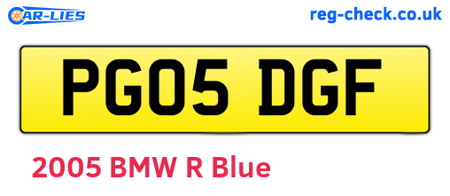PG05DGF are the vehicle registration plates.