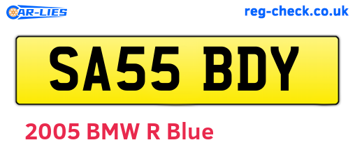 SA55BDY are the vehicle registration plates.