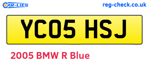 YC05HSJ are the vehicle registration plates.
