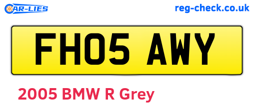 FH05AWY are the vehicle registration plates.