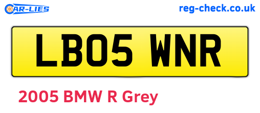 LB05WNR are the vehicle registration plates.