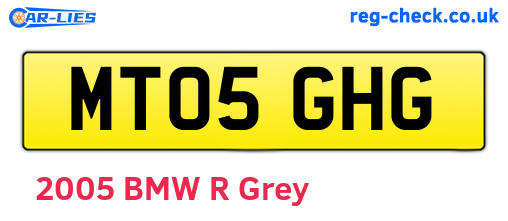 MT05GHG are the vehicle registration plates.