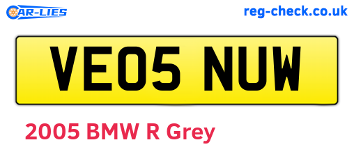 VE05NUW are the vehicle registration plates.