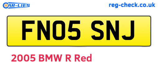 FN05SNJ are the vehicle registration plates.