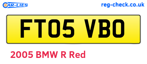 FT05VBO are the vehicle registration plates.