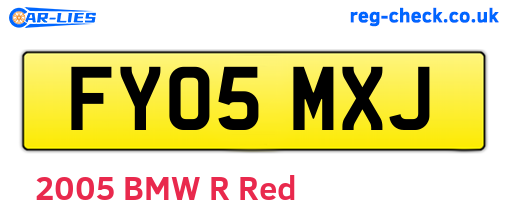 FY05MXJ are the vehicle registration plates.