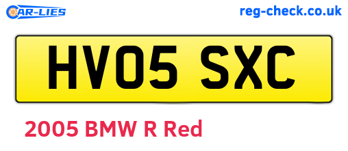 HV05SXC are the vehicle registration plates.