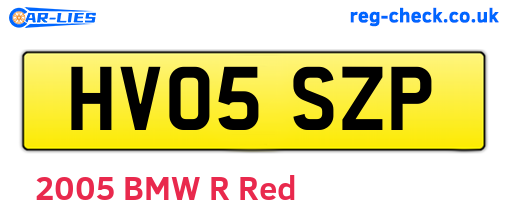 HV05SZP are the vehicle registration plates.