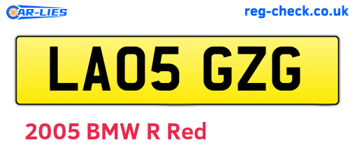 LA05GZG are the vehicle registration plates.