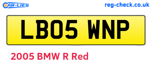 LB05WNP are the vehicle registration plates.