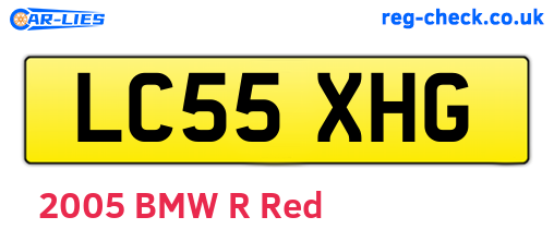 LC55XHG are the vehicle registration plates.