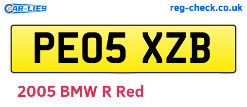 PE05XZB are the vehicle registration plates.