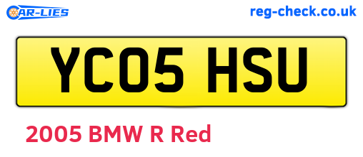 YC05HSU are the vehicle registration plates.