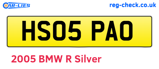 HS05PAO are the vehicle registration plates.