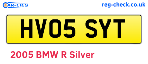 HV05SYT are the vehicle registration plates.