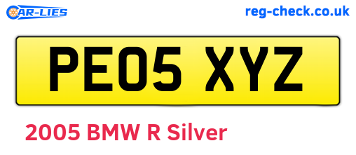 PE05XYZ are the vehicle registration plates.