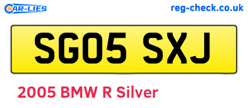 SG05SXJ are the vehicle registration plates.