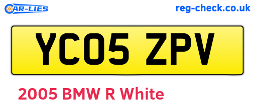 YC05ZPV are the vehicle registration plates.