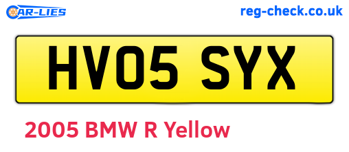 HV05SYX are the vehicle registration plates.