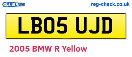 LB05UJD are the vehicle registration plates.