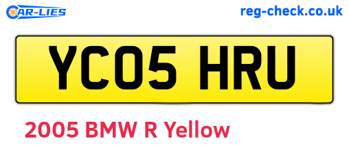YC05HRU are the vehicle registration plates.