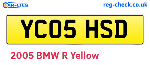 YC05HSD are the vehicle registration plates.