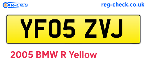YF05ZVJ are the vehicle registration plates.