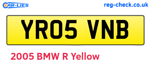 YR05VNB are the vehicle registration plates.