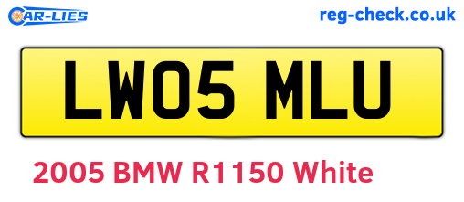 LW05MLU are the vehicle registration plates.