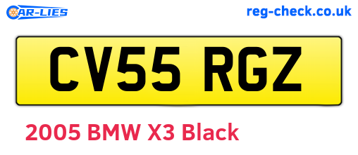 CV55RGZ are the vehicle registration plates.