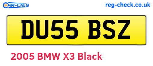 DU55BSZ are the vehicle registration plates.