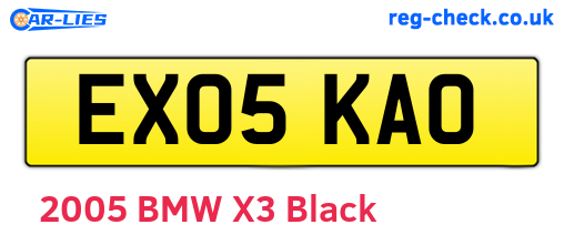 EX05KAO are the vehicle registration plates.