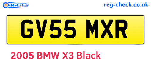 GV55MXR are the vehicle registration plates.