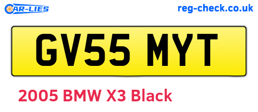 GV55MYT are the vehicle registration plates.