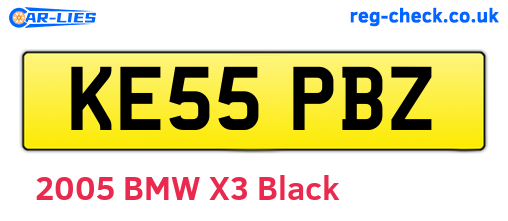 KE55PBZ are the vehicle registration plates.