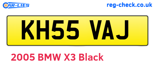 KH55VAJ are the vehicle registration plates.