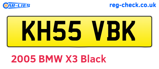 KH55VBK are the vehicle registration plates.